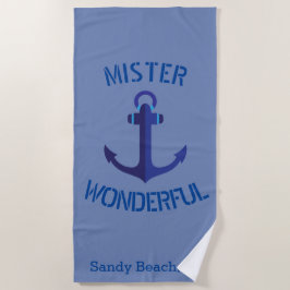 Blue Anchor Monogram Strandlaken