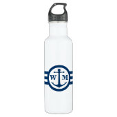 Blue Anchor Monogram Waterfles Waterfles (Voorkant)