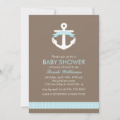 Blue Anchor Nautical Boy Baby shower Kaart (Voorkant)