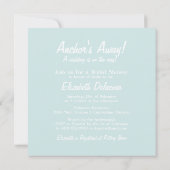 Blue Anchor Nautical Bridal Shower-uitnodiging Kaart (Achterkant)