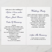 blue anchor nautical folded Wedding Programme (Achterkant)