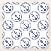 Blue Anchor Nautical Kartonnen Onderzetters (Voorkant)