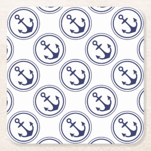 Blue Anchor Nautical Kartonnen Onderzetters