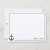 Blue Anchor Nautical Personalised Note Card Notitiekaartje (Voorkant)
