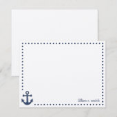 Blue Anchor Nautical Personalised Note Card Notitiekaartje (Voorkant / Achterkant)