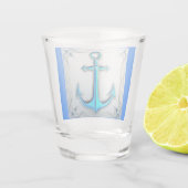 Blue Anchor Nautical Shot Glass Glas (Achterkant)