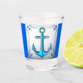 Blue Anchor Nautical Shot Glass Glas