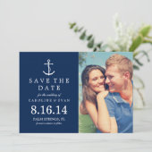 Blue Anchor Photo Wedding Save the Date (Staand voorkant)