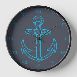 Blue Anchor Roman Numerals Ship of Boat