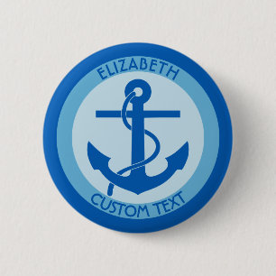 Blue Anchor Sailor Ronde Button 5,7 Cm