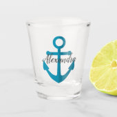Blue Anchor Shot Glas (Voorkant)