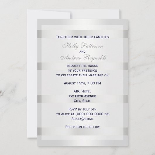 Blue Anchor Silver White Navy Vine Monogram 33 Kaart (Achterkant)