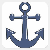 Blue Anchor Vierkante Sticker (Voorkant)