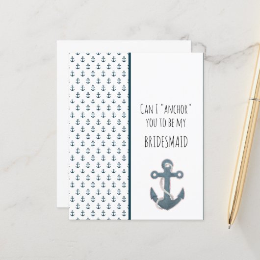 Blue Anchor zal je mijn Bridesmaid zijn (Voorkant / Achterkant in situ)