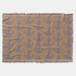 Blue Anchors Fringed Deken