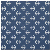 Blue Anchors Nautical Pattern Stof (Swatch)