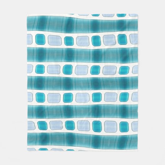 Blue and Aqua Modern Striped Pattern Blanket Fleece Deken (Voorkant)