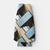 Blue and Beige Building Abstract Flesjeskoeler (Voorkant)