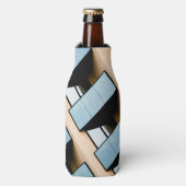 Blue and Beige Building Abstract Flesjeskoeler (Fles Voorkant)