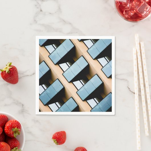 Blue and Beige Building Abstract Servet (Insitu)