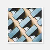 Blue and Beige Building Abstract Servet (Voorkant)
