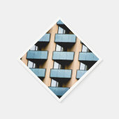 Blue and Beige Building Abstract Servet (Hoek)