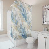 Blue and beige marble design Shower Curtain Douchegordijn (In situ)