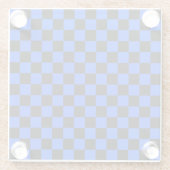 Blue and black checkerboard pattern glazen onderzetter (Achterkant)