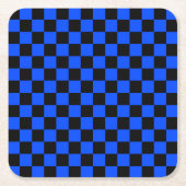Blue and black checkerboard pattern kartonnen onderzetters (Voorkant)