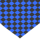 Blue and black checkerboard pattern korte tafelloper (Hoek)