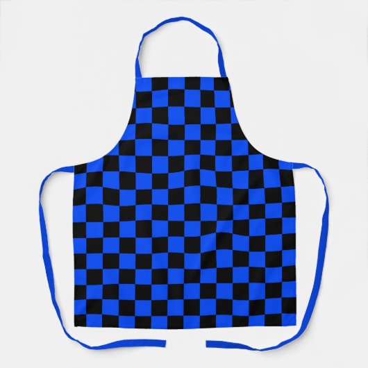 Blue and black checkerboard pattern schort (Voorkant)