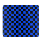Blue and black checkerboard pattern snijplank (Voorkant)
