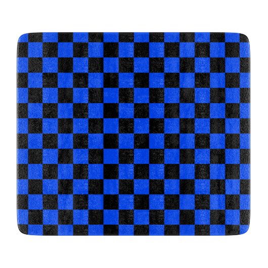 Blue and black checkerboard pattern snijplank (Voorkant)