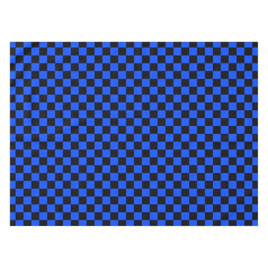 Blue and black checkerboard pattern tafelkleed (Voorkant (Horizontaal))