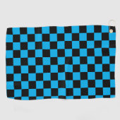 Blue and Black Checkered Print Golfhanddoek (Horizontaal)