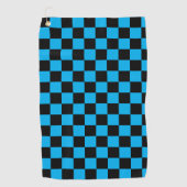 Blue and Black Checkered Print Golfhanddoek (Voorkant)