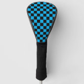 Blue and Black Checkered Print Golfheadcover (Voorkant)
