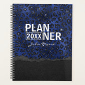 Blue And Black Cheetah Pattern Personalized Planner (Voorkant)
