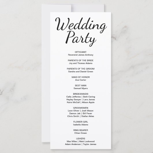 Blue and Black Crescent Moon huwelijksprogramma (Achterkant)