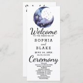 Blue and Black Crescent Moon huwelijksprogramma (Voorkant / Achterkant)