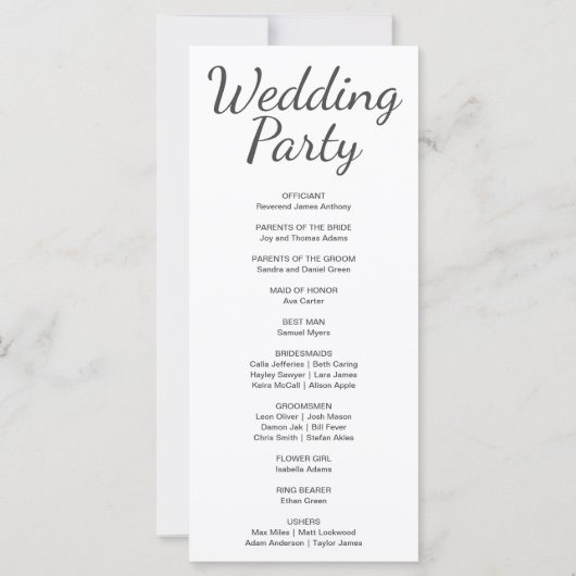 Blue and Black Crescent Moon huwelijksprogramma (Achterkant)