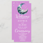 Blue and Black Crescent Moon huwelijksprogramma (Voorkant / Achterkant)