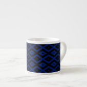 Blue and black diamond pattern espresso kop (Voorkant rechts)