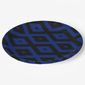 Blue and black diamond pattern papieren bordje (Gekanteld)