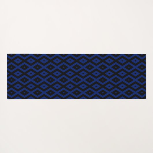 Blue and black diamond pattern yogamat (Achterkant (horizontaal))