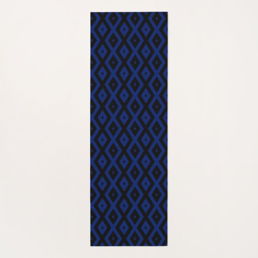 Blue and black diamond pattern yogamat (Achterkant)