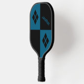 Blue and Black Diamonds | Custom Modern Geometric Pickleball Paddle (Links)