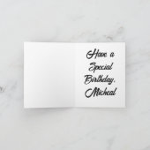 Blue and Black Dragon Birthday Kaart (Binnen)