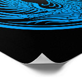 Blue and Black Dragon Phoenix Yin Yang Poster (Hoek)