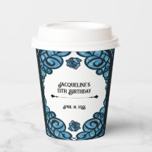 Blue and Black Gated Rose Princess Birthday 